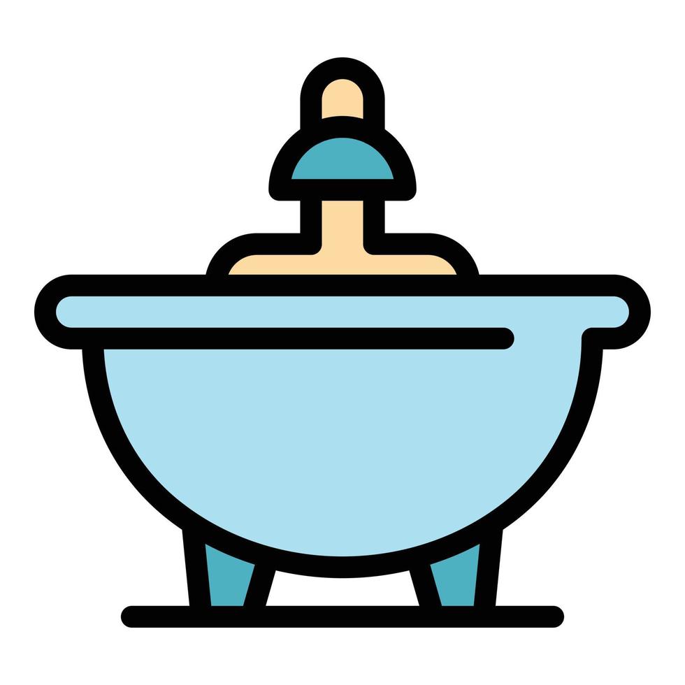 Clean bathtub icon color outline vector