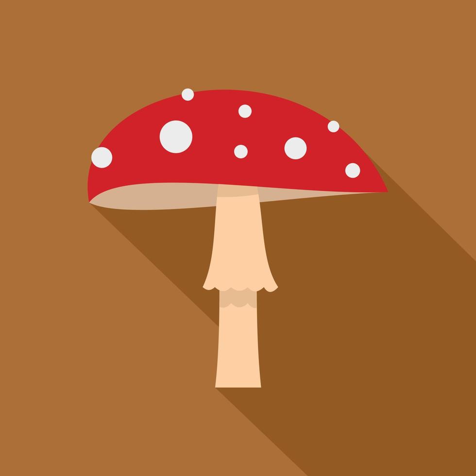 Amanita icon, flat style vector