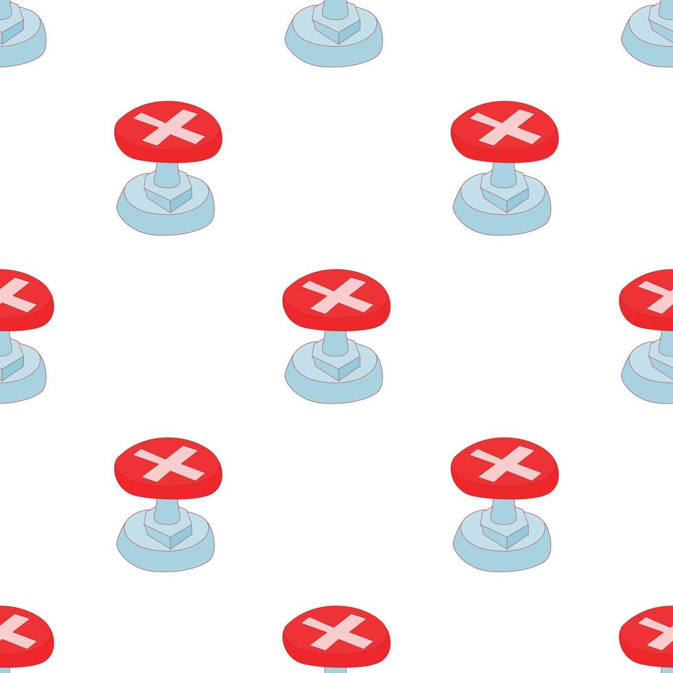 Red button with cross sign pattern seamless vector