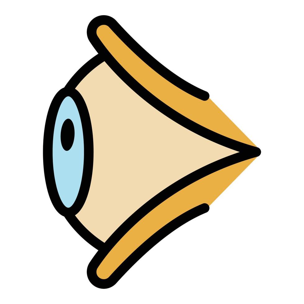 Open eye icon color outline vector