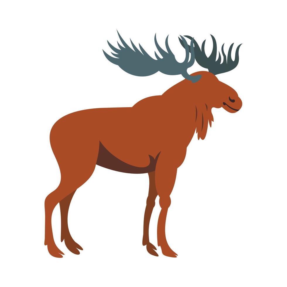 Moose icon, flat style vector