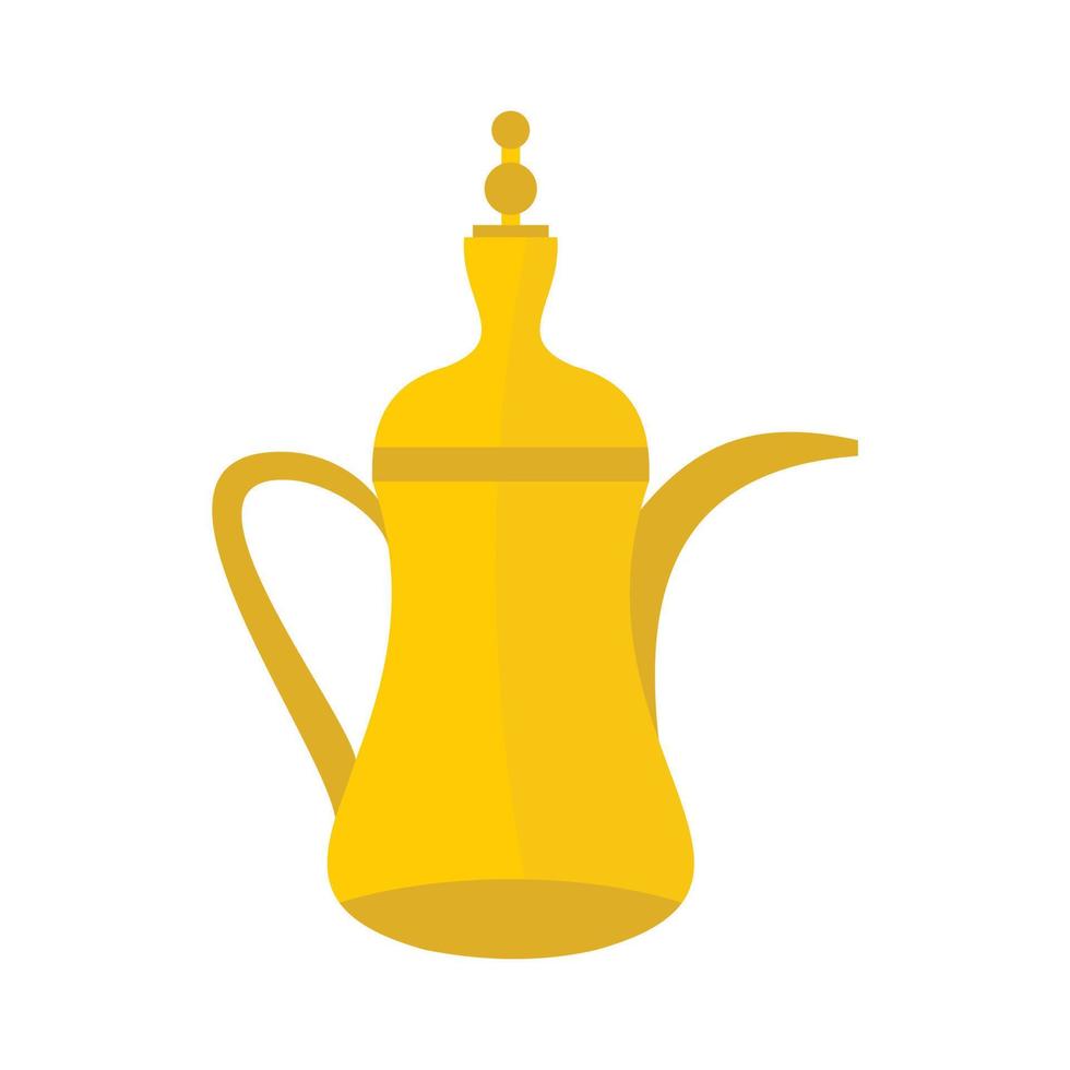 Oriental teapot icon, flat style vector