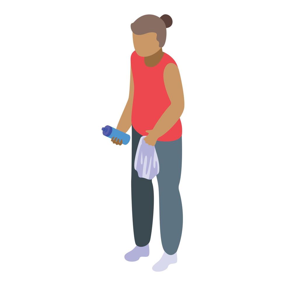 Woman resting athlete icon isometric vector. Exercise man vector