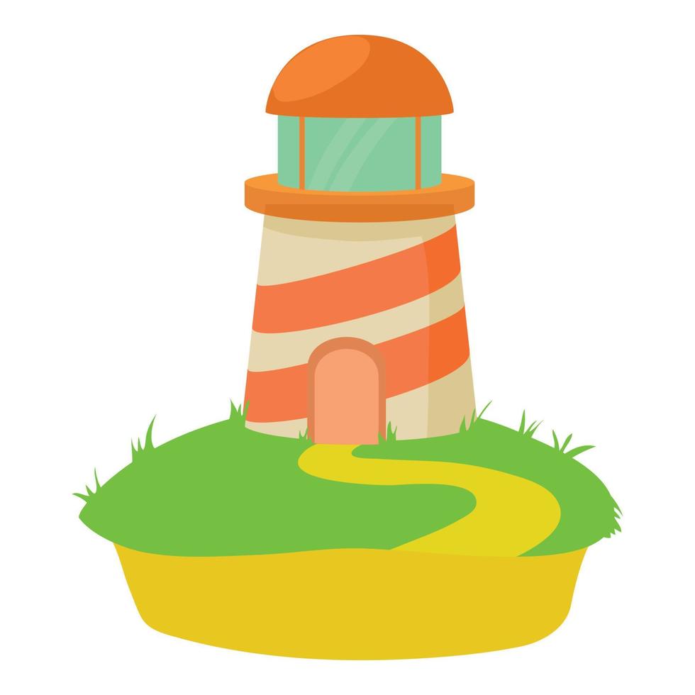 Lighthouse icon, cartoon style vector