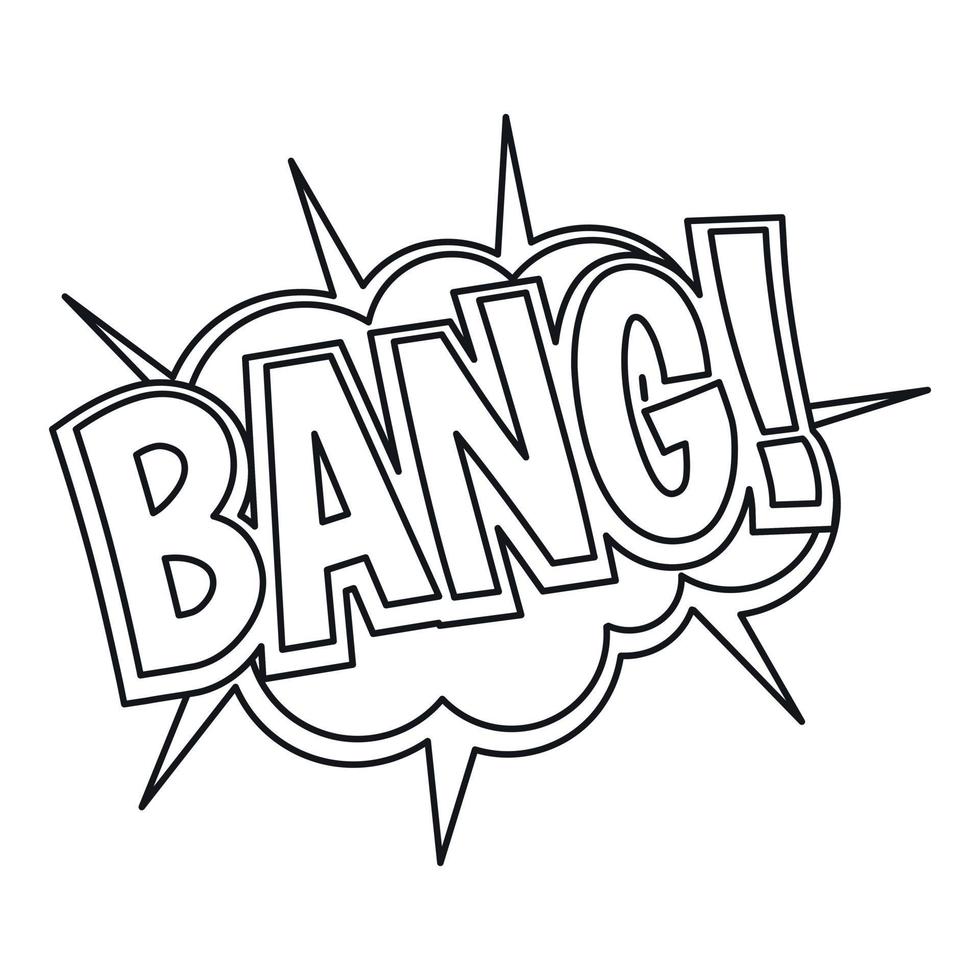 Bang, explosion icon, outline style vector