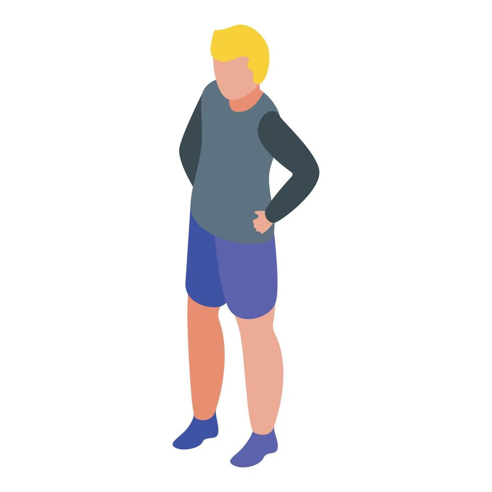 Man gym fashion icon isometric vector. Fintess workout vector