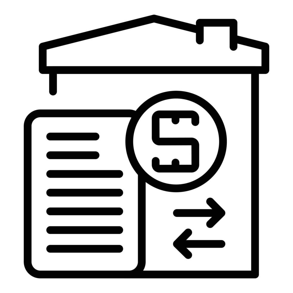 House material tax icon outline vector. Loan payment vector
