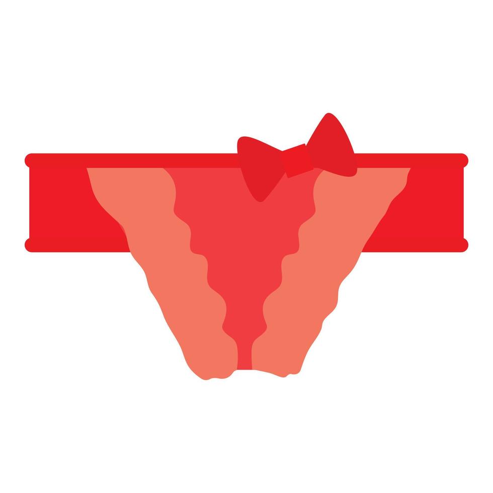 Red female panties icon, cartoon style vector