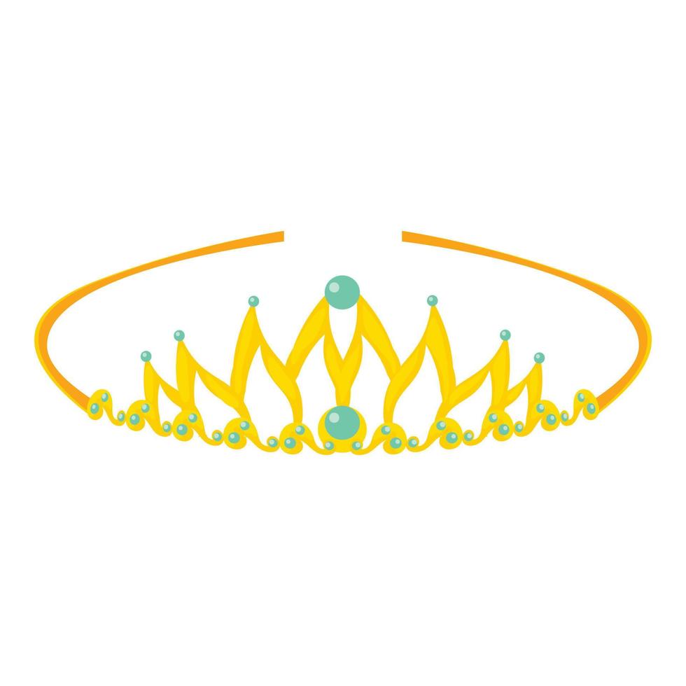 Tiara icon, cartoon style vector