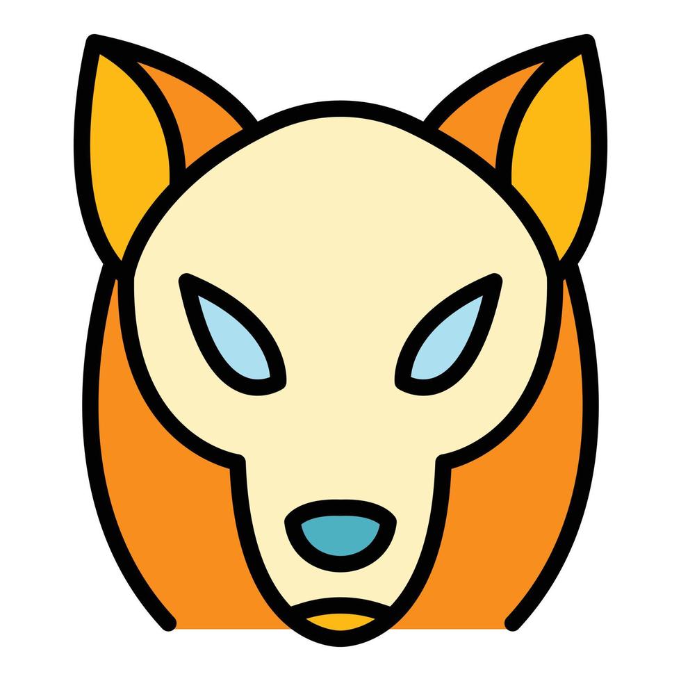 vector de contorno de color de icono de lobo tribal