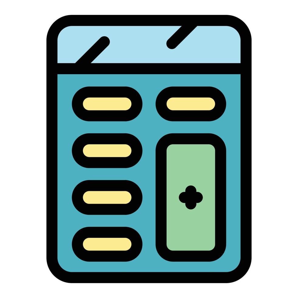 Manual calculator icon color outline vector