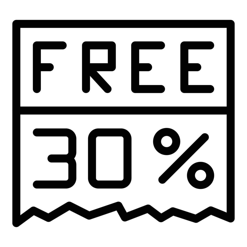 Free sale icon outline vector. Promo code vector