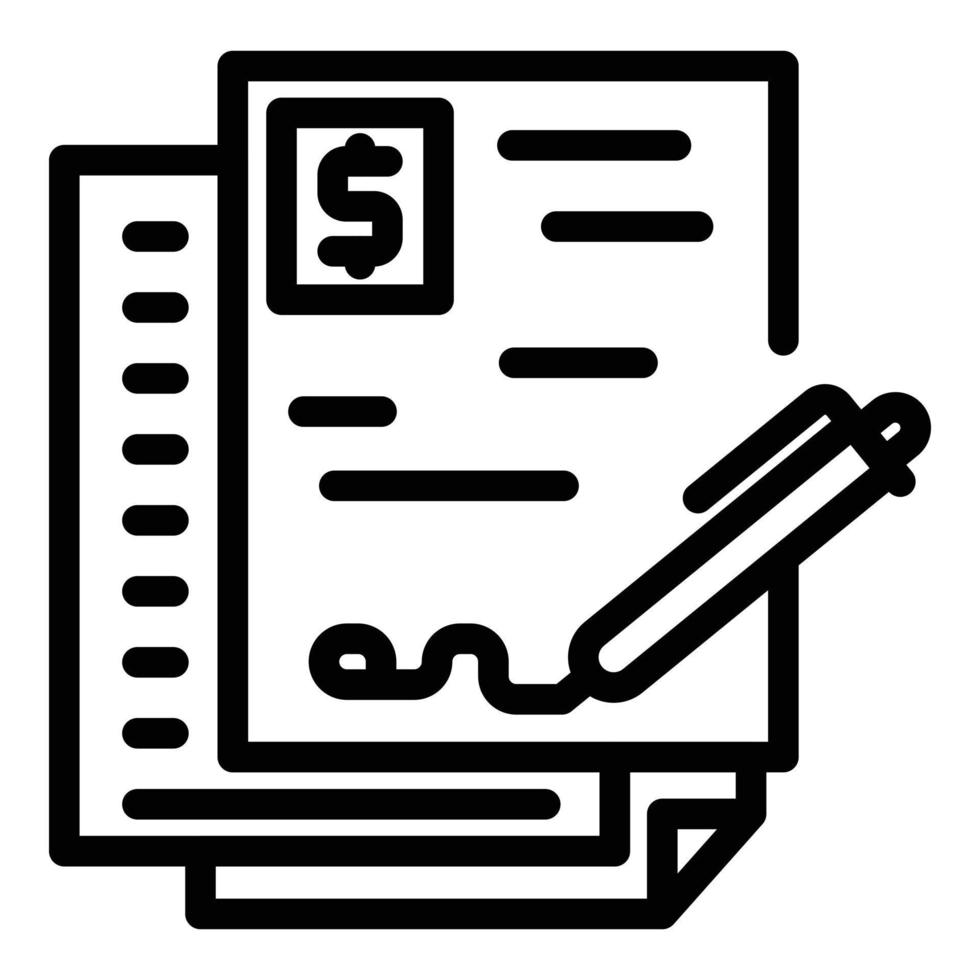 Contract loan icon outline vector. Payment income vector