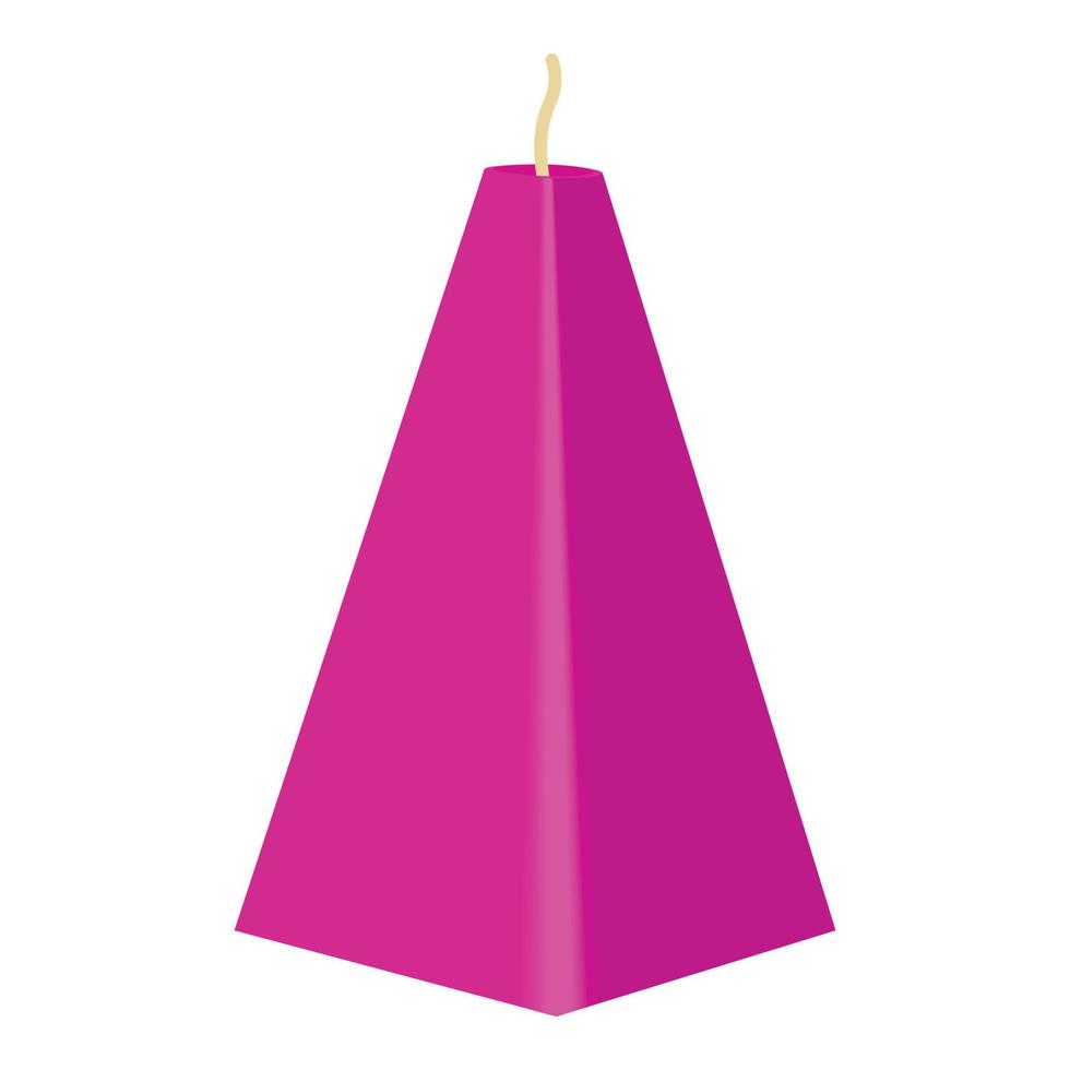 Purple conical candle icon, cartoon style vector