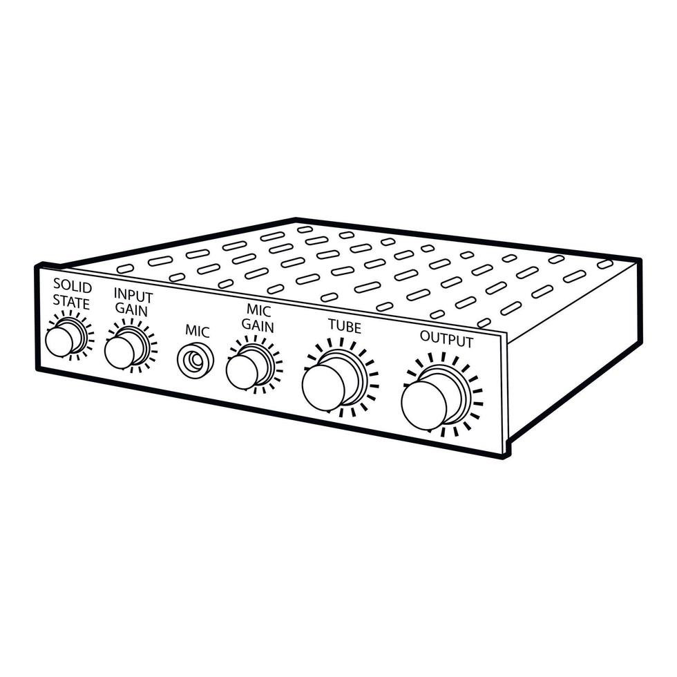 icono de amplificador, estilo de esquema vector