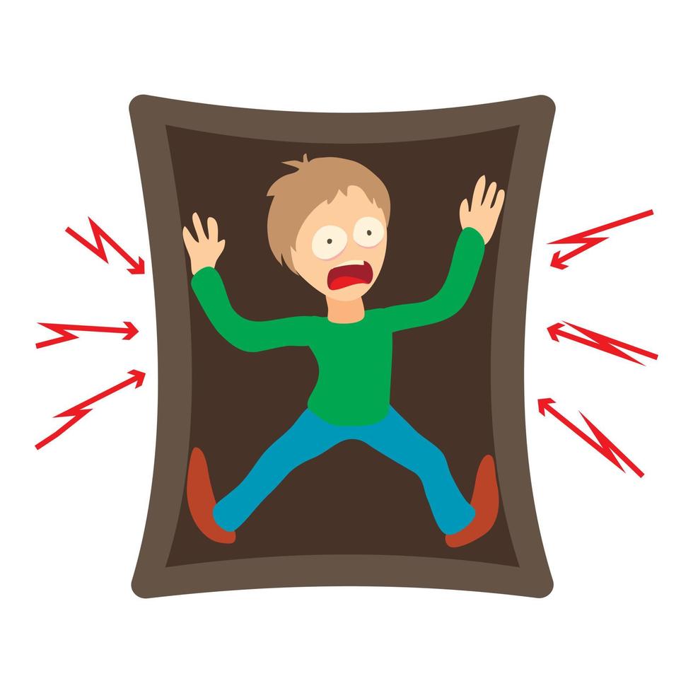Tafofobia concept, cartoon illustration vector