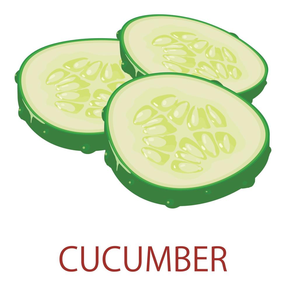 Cucumber icon, isometric style vector