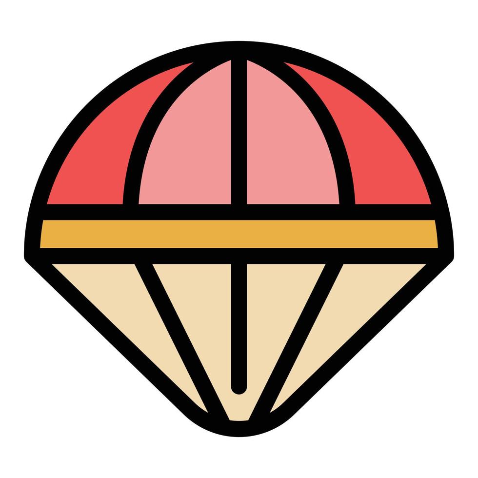 Jump parachute icon color outline vector