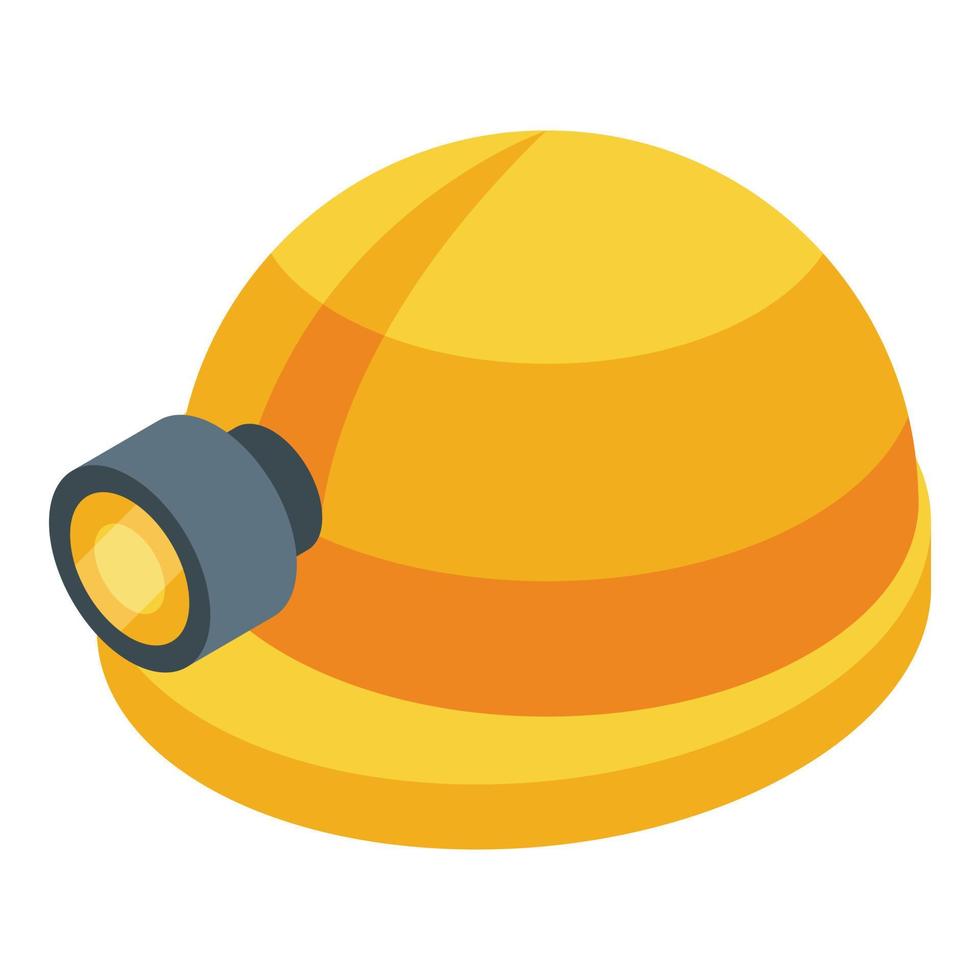 Mine helmet icon isometric vector. Machine marble vector