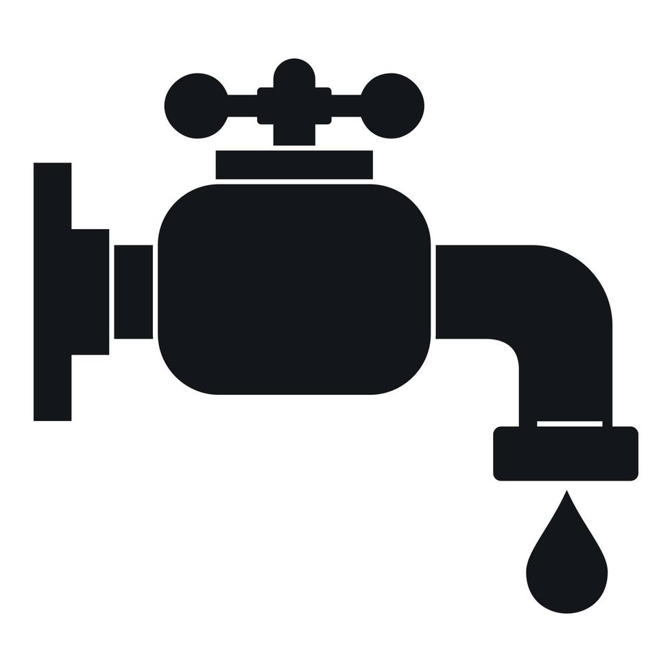 Water tap icon, simple style vector