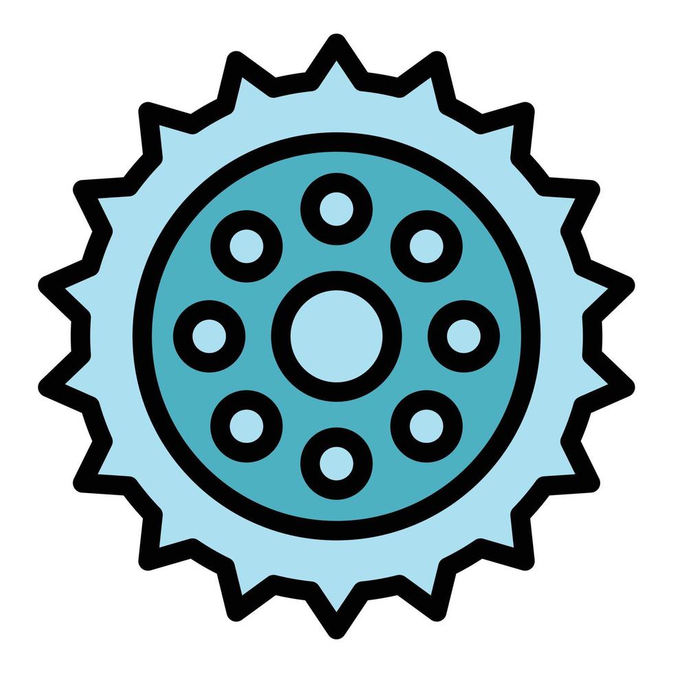 Bicycle repair gear piece icon color outline vector