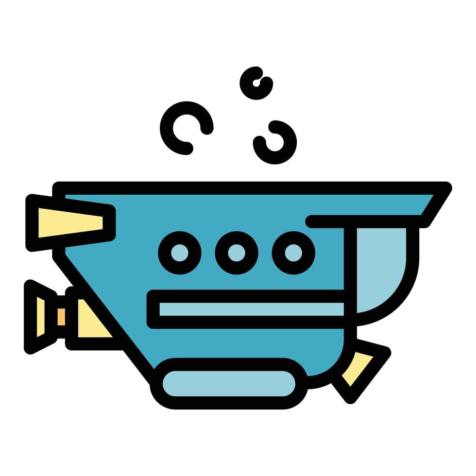 Diving bathyscaphe icon color outline vector