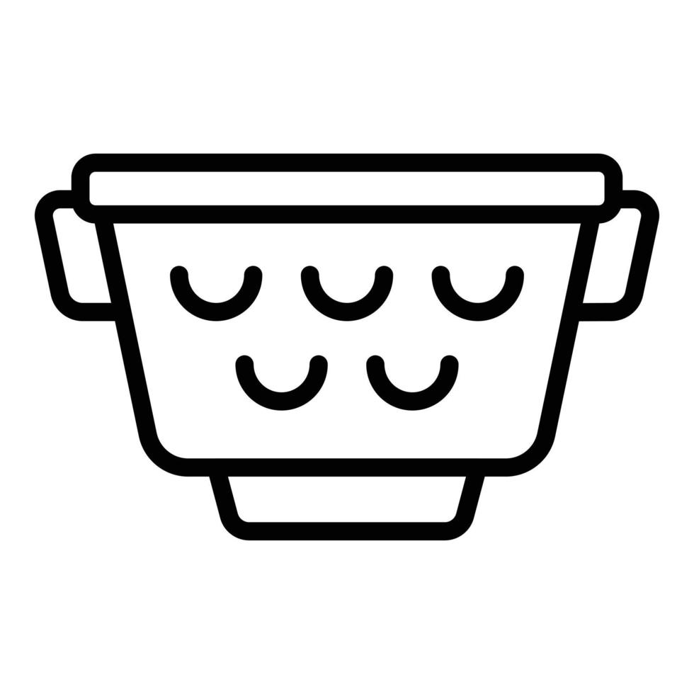 New colander icon outline vector. Cooking sieve vector