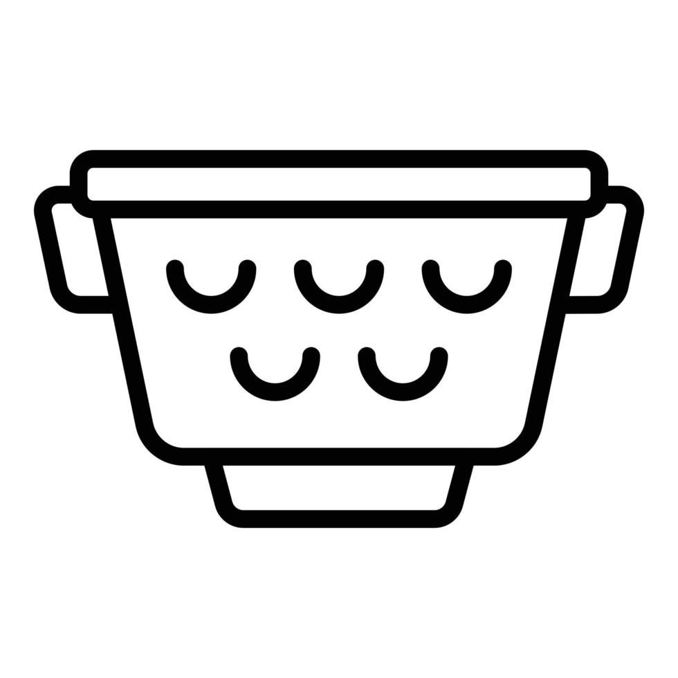 New colander icon outline vector. Cooking sieve vector