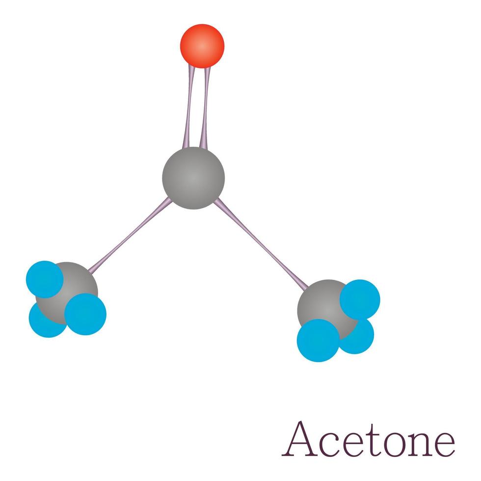 Acetone 3D molecule chemical science vector