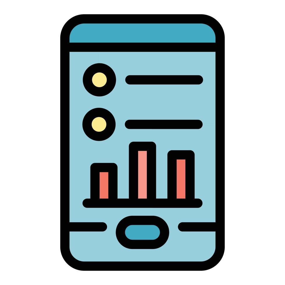 Mobile app pay icon color outline vector