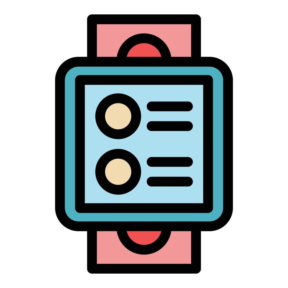 Workout smartwatch icon color outline vector