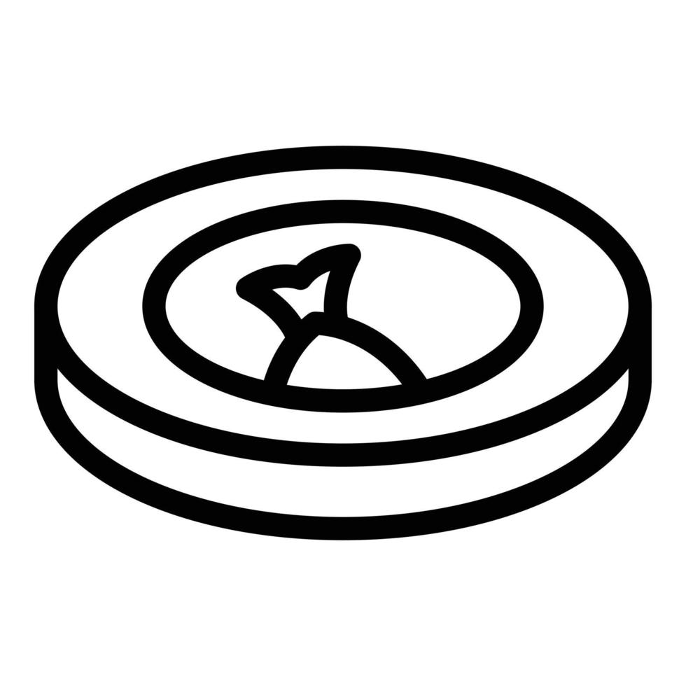 Fish winter hole icon outline vector. Ice fishing vector