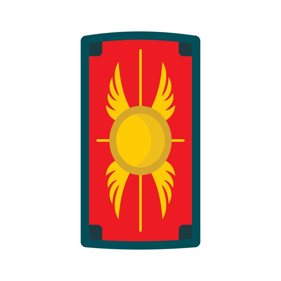 Shield with ornament icon, flat style vector