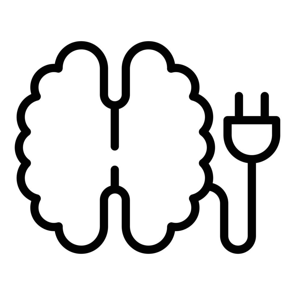 Brain skills icon outline vector. Stress psychology vector
