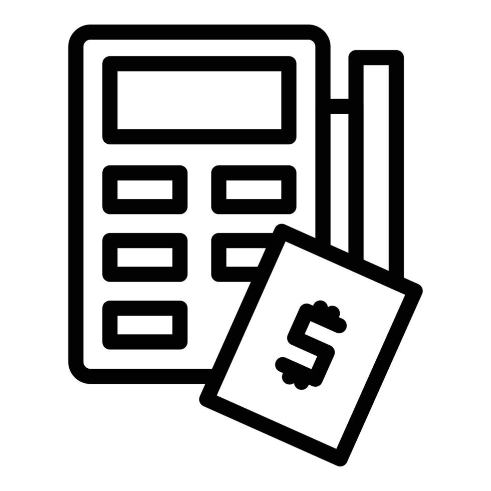 vector de esquema de icono de calculadora de pago. crédito de ingresos