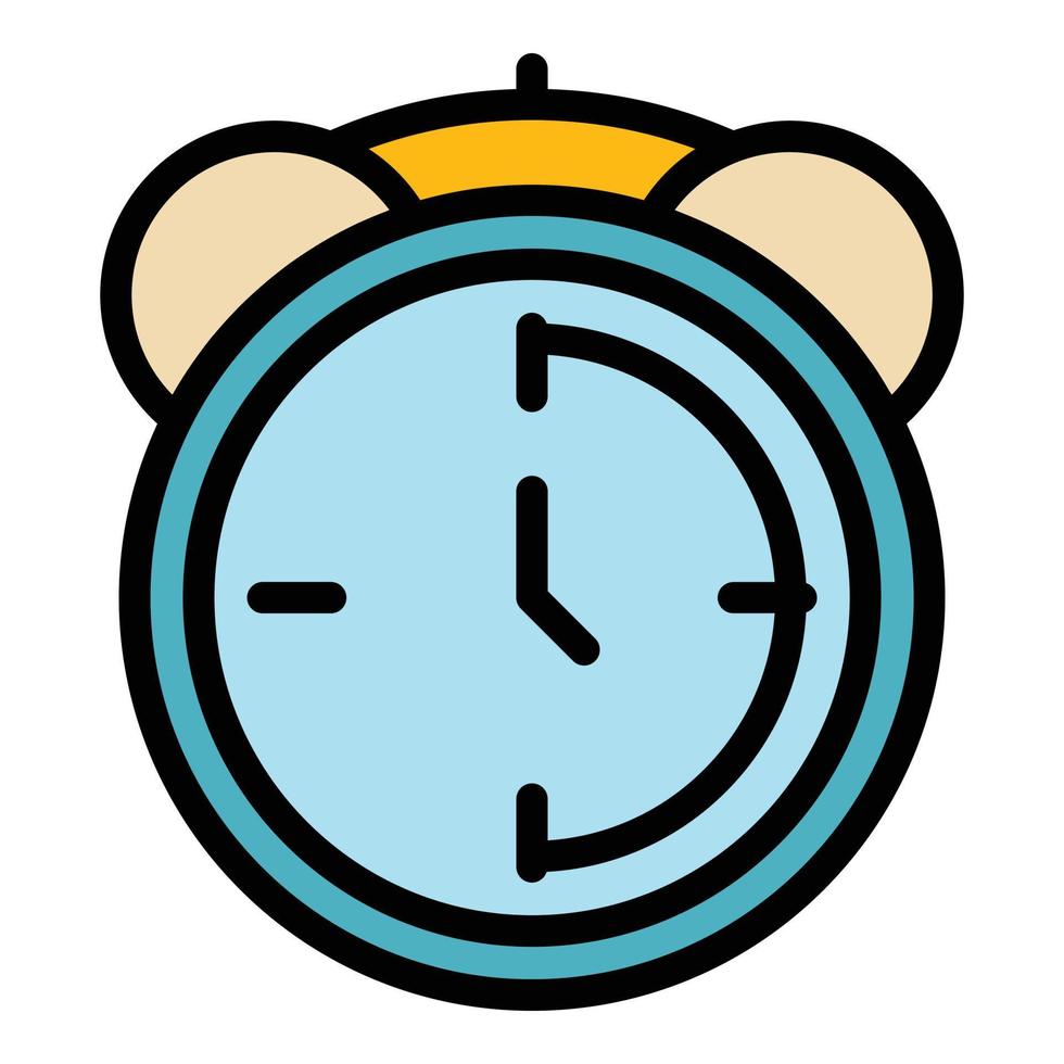 Clock icon color outline vector