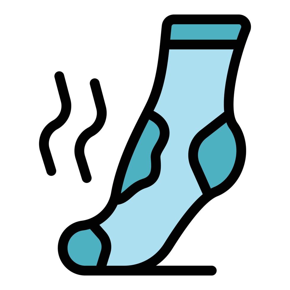 Dirty sock icon color outline vector
