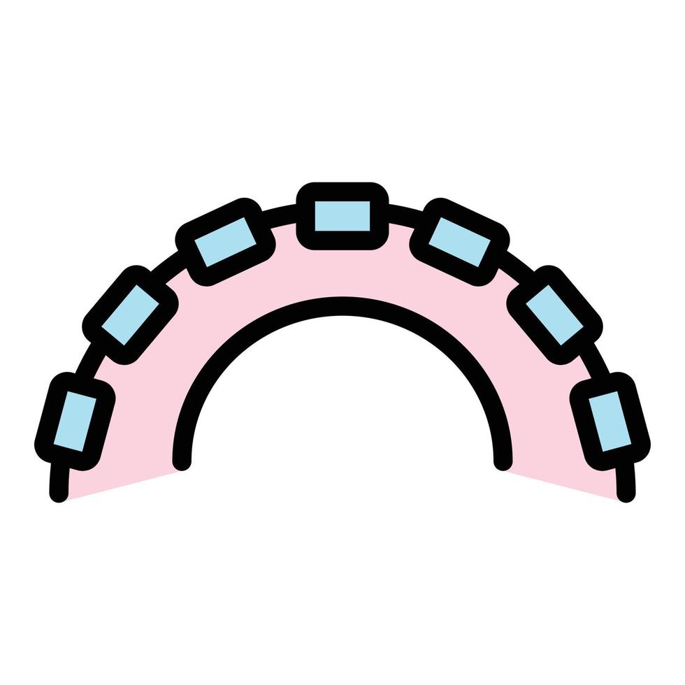 Dental care braces icon color outline vector