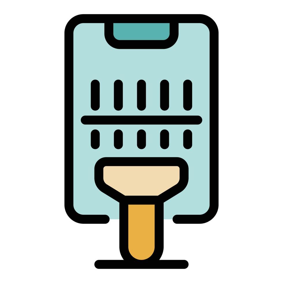 Bar scanner icon color outline vector