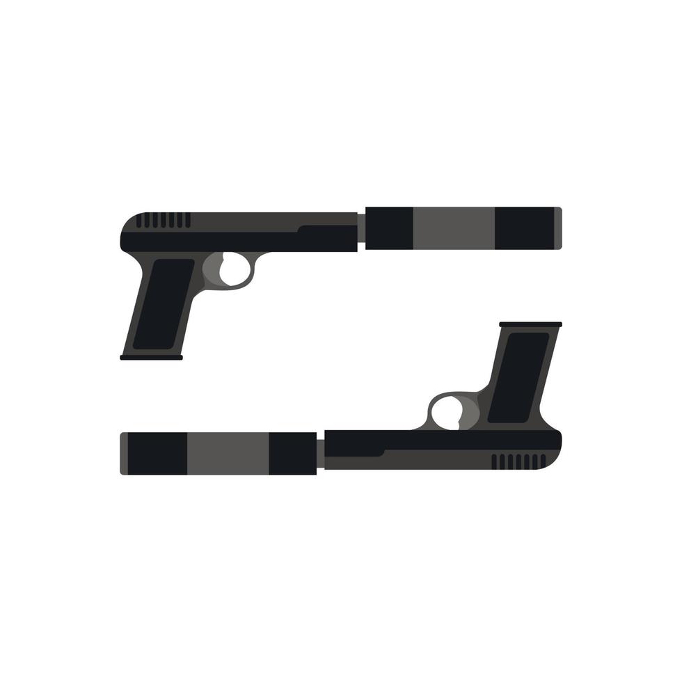 Gun icon, flat style vector