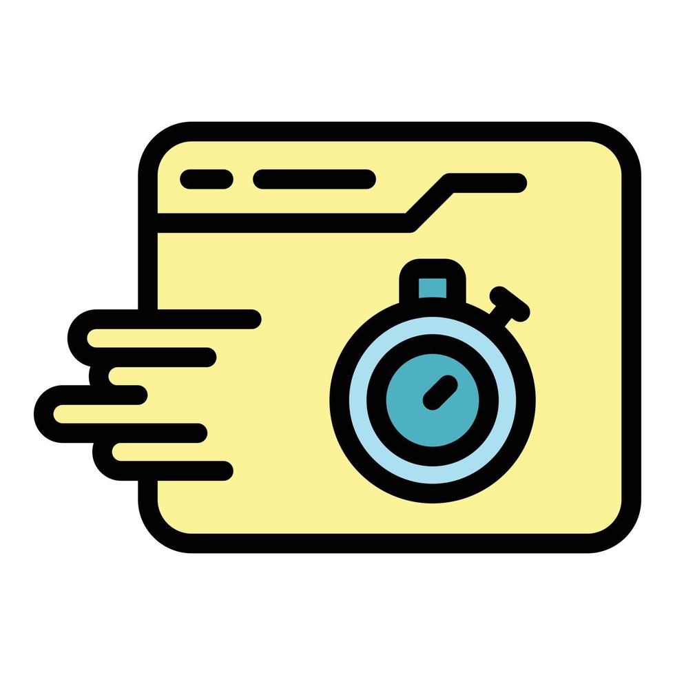 Fast internet page icon color outline vector