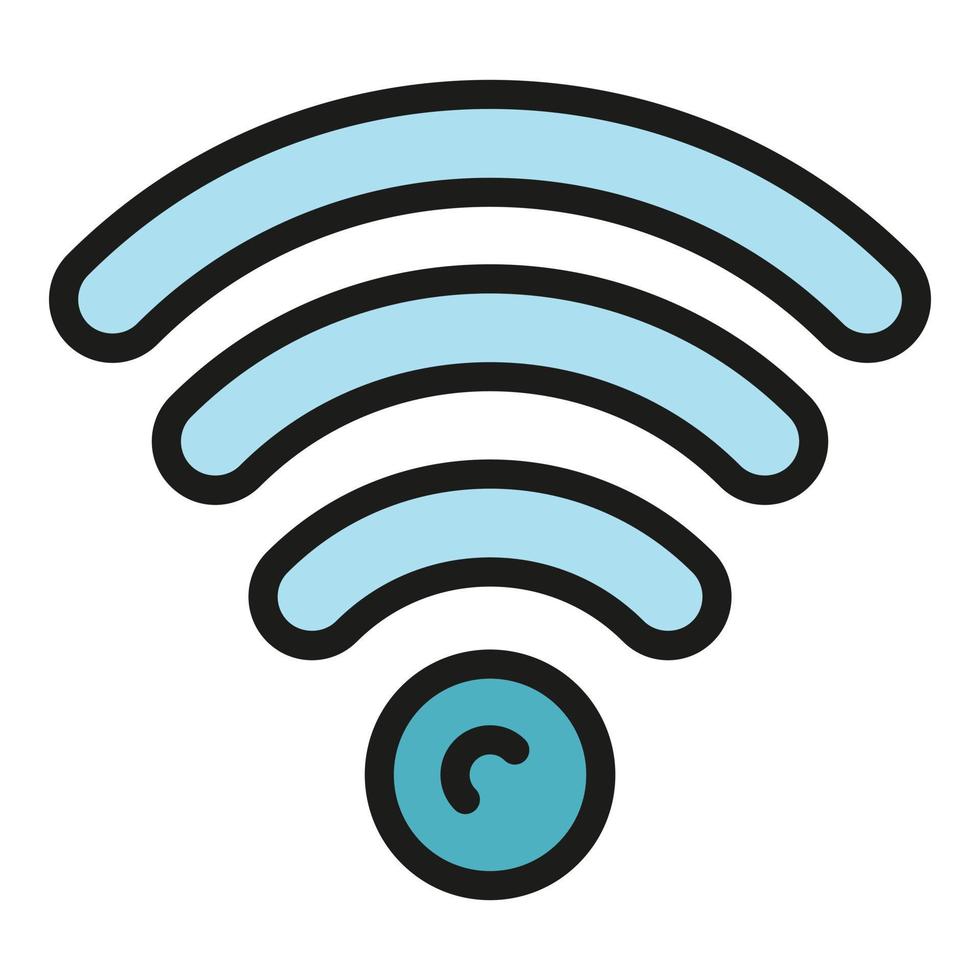 vector de contorno de color de icono de concentrador wifi