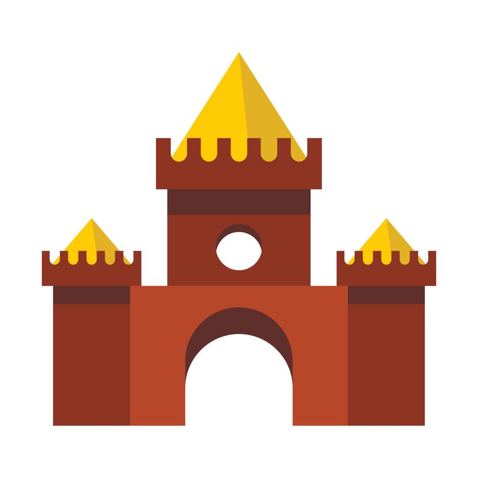 icono de castillo marrón, estilo plano vector