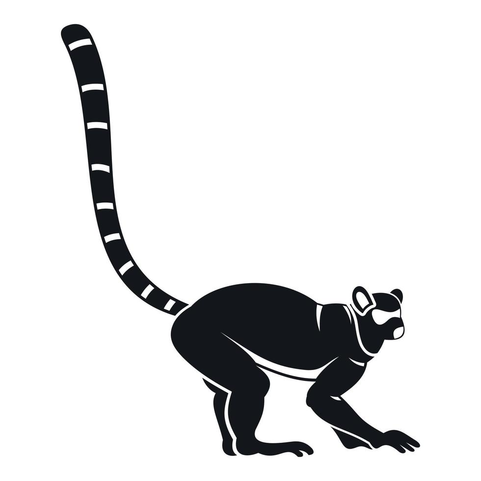 Lemur monkey icon, simple style vector