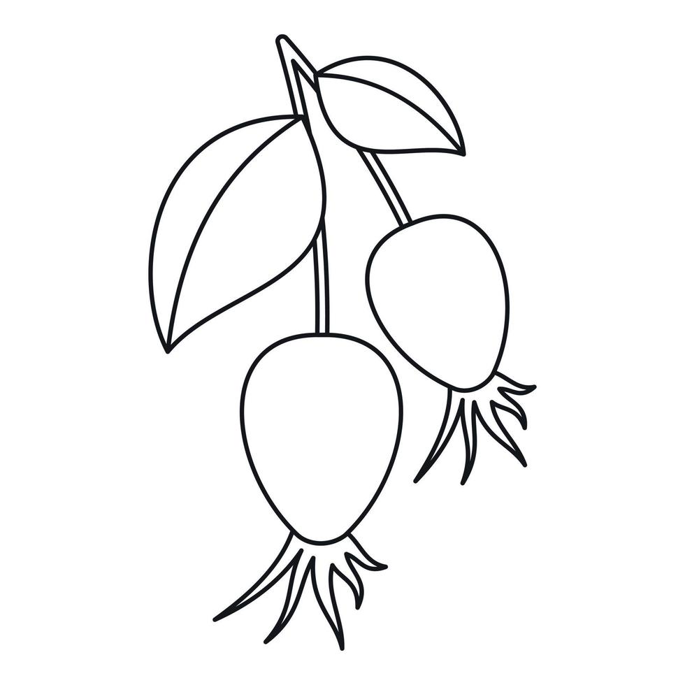 Dogrose berry bunch icon, outline style vector