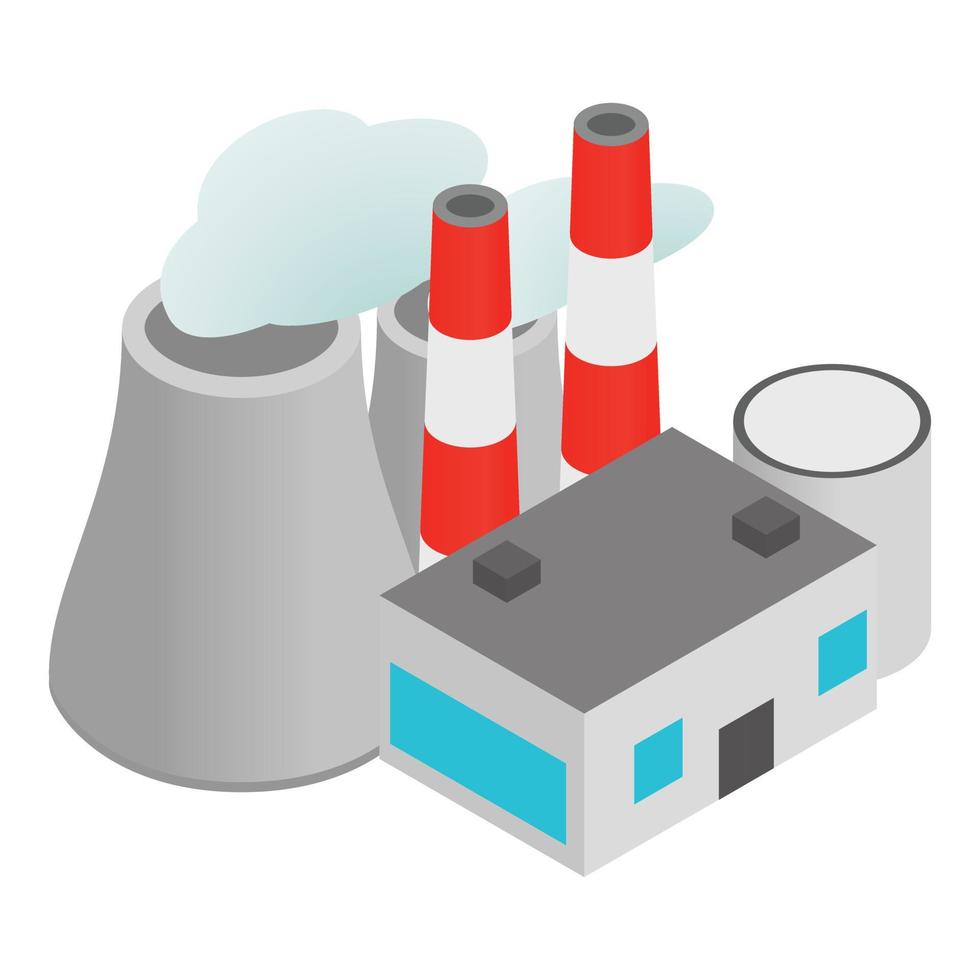 Coal plant icon isometric vector. Modern coal factory industrial building icon vector