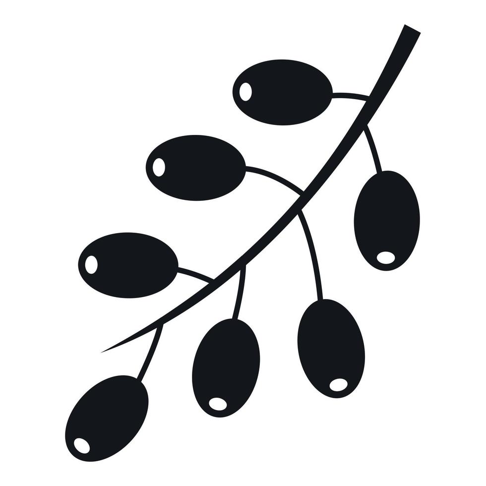 Barberry branch icon, simple style vector