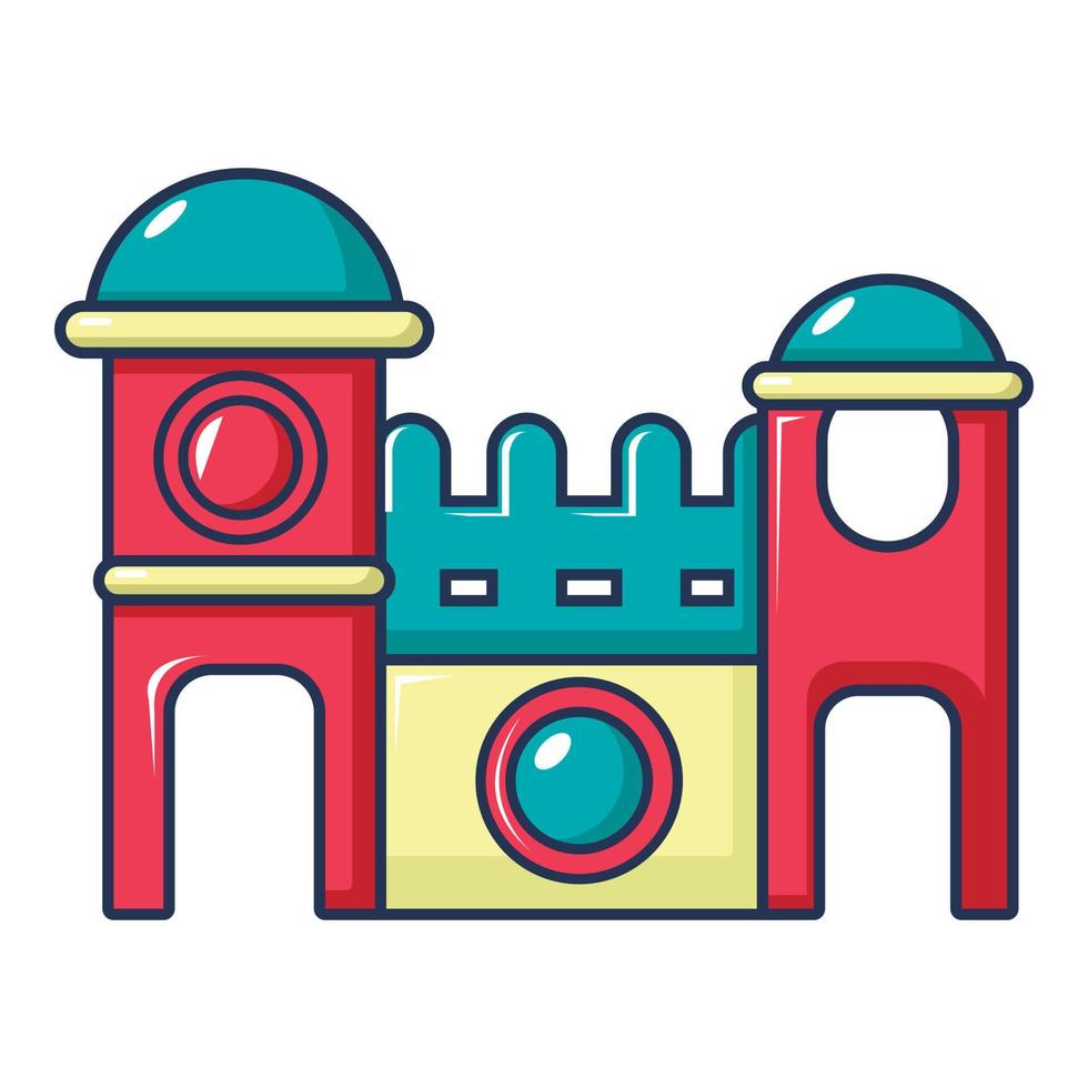 Bounce house icon, cartoon style vector