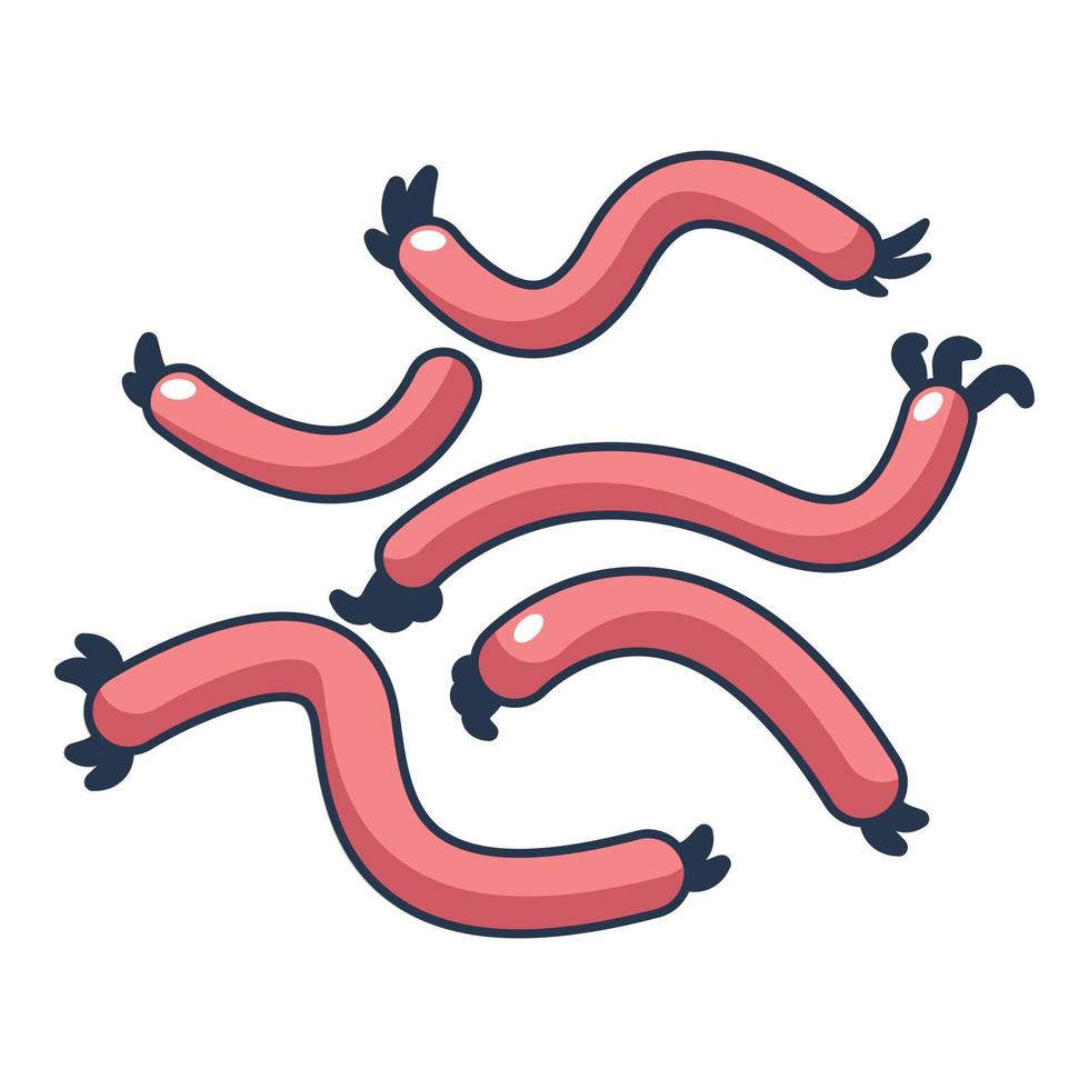 Escherichia coli icon, cartoon style vector