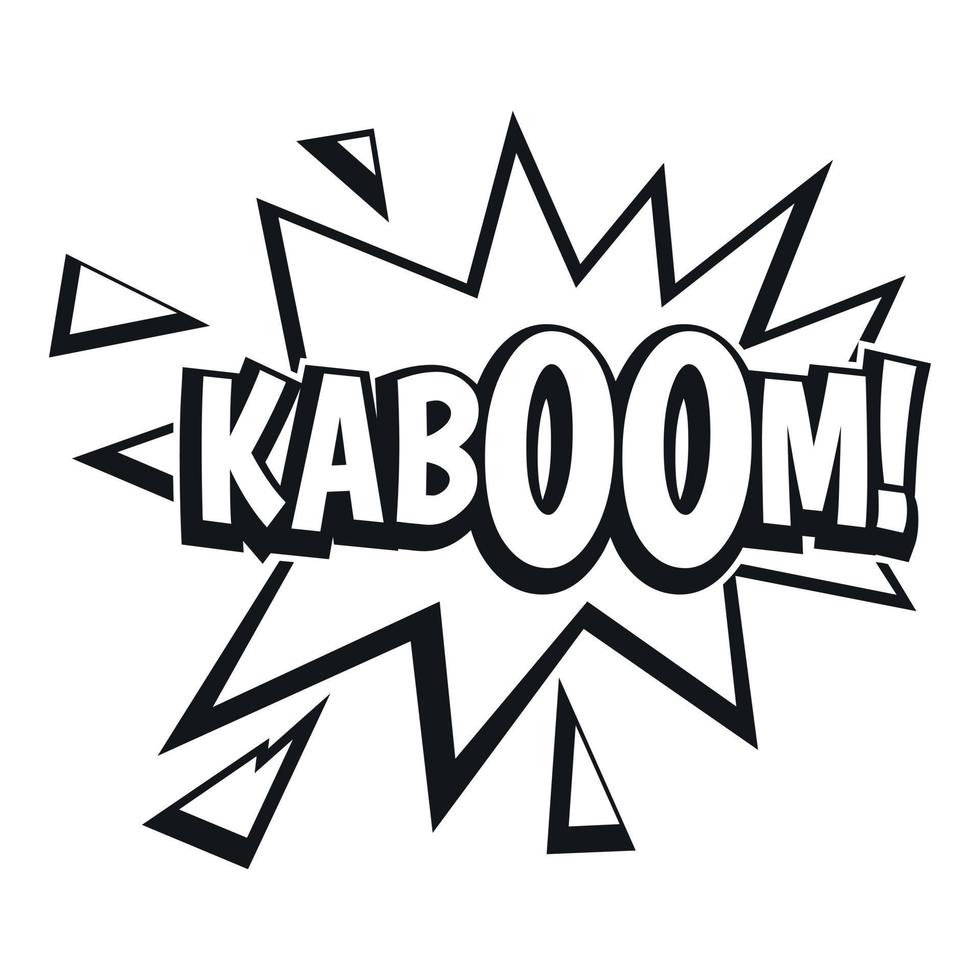 kaboom, icono de explosión, estilo simple vector